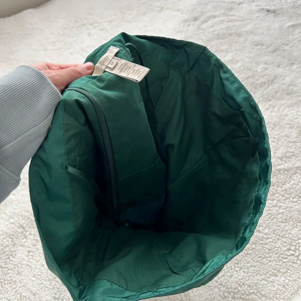 J Crew Womens Dress Size Petite 4 Emerald Green 100% Silk Waist Strapless‎ - Picture 7 of 9